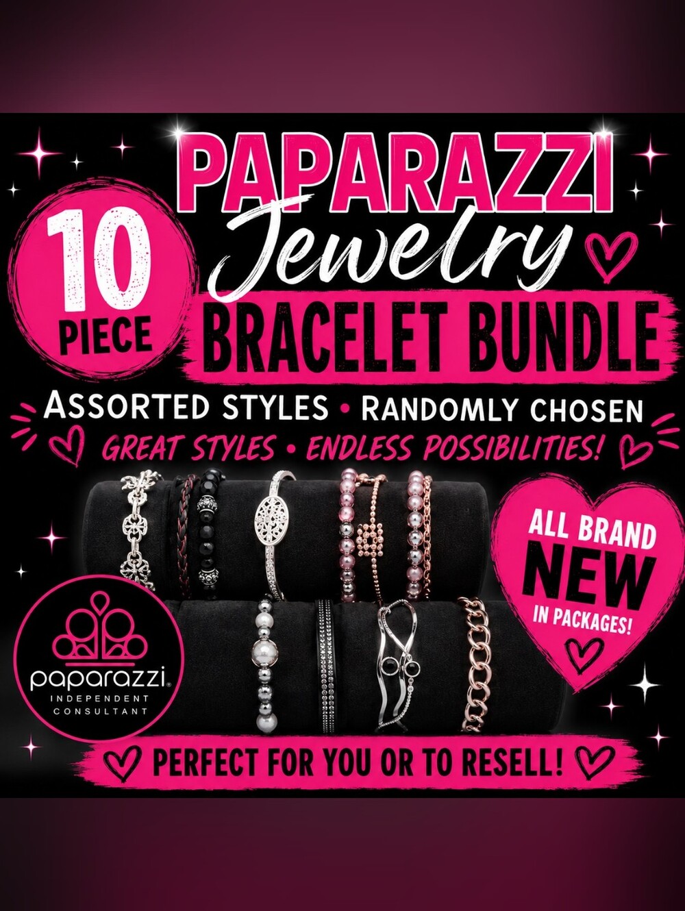 10-Piece Assorted Bracelet Bundle